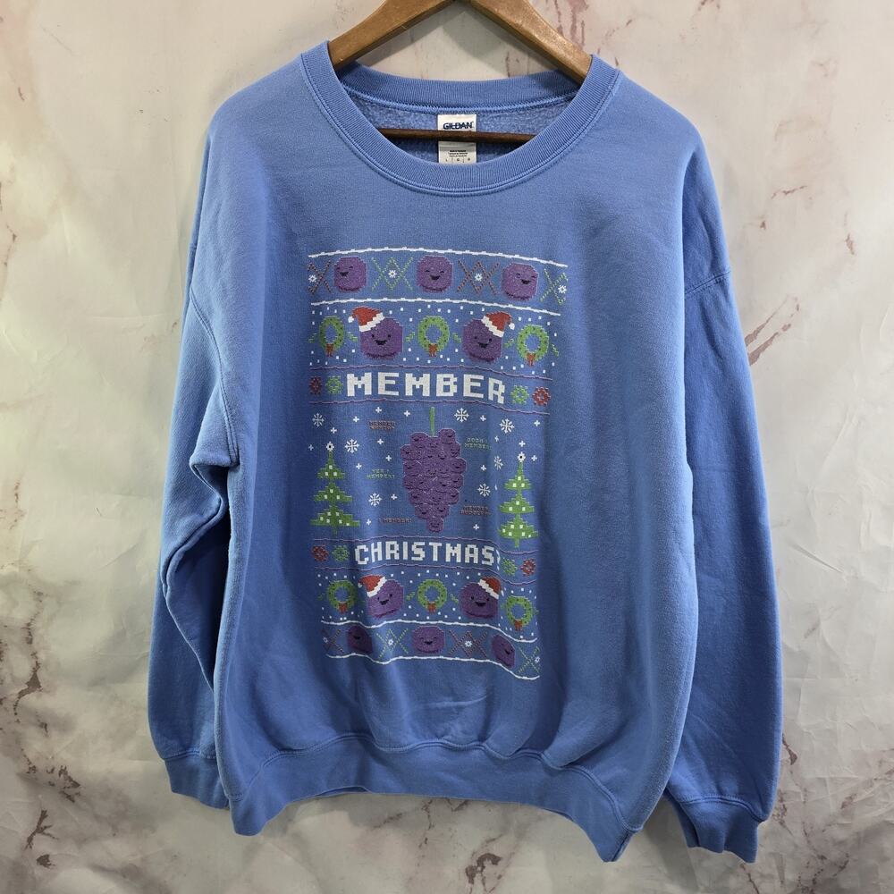 South Park Sweatshirt Mens Large Blue Member Berries Holiday Christmas